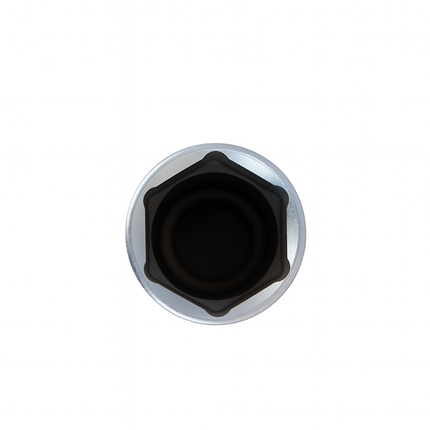 Metallic cap with black center on a white background