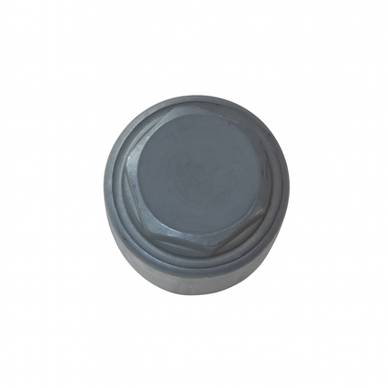 Gray hexagonal nut on a white background