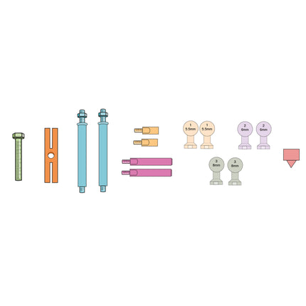 Multipull® Blind Housing Bearing Remover - Kit contents drawing