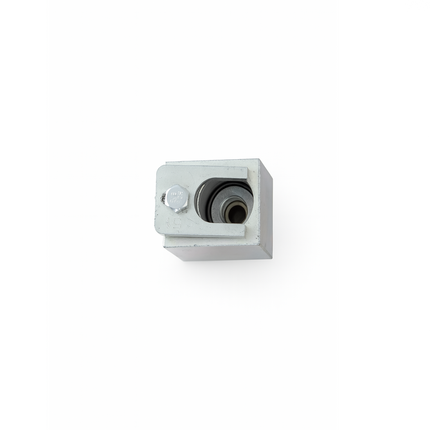 Metallic square socket on a white background