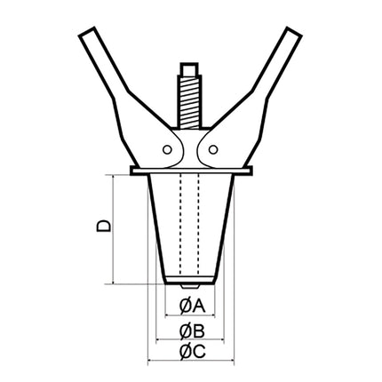 drawing of expansion plugs for use with table of dimensions