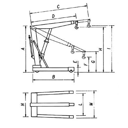 38900200 - Engine Crane - Single Action Pump 1000Kg