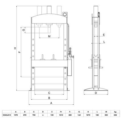53436410 - Silver Series 30T Hydraulic Workshop Press