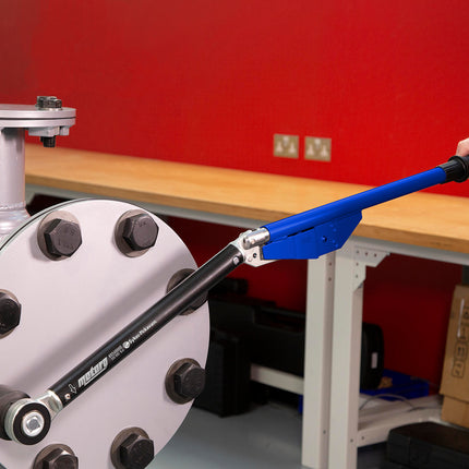 heavy duty torque wrench action shot showing break back feature