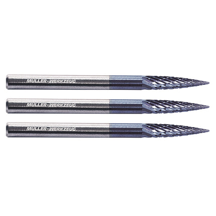 set of 3 9021350-05 spear point die grinder bits