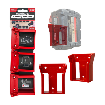 BM-MW18-RED-6 - Battery Mounts - Milwaukee M18 18V