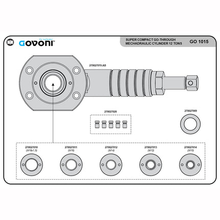 GO1015 - Mechadraulic Cylinder & Adaptor Kit 12 Tonne