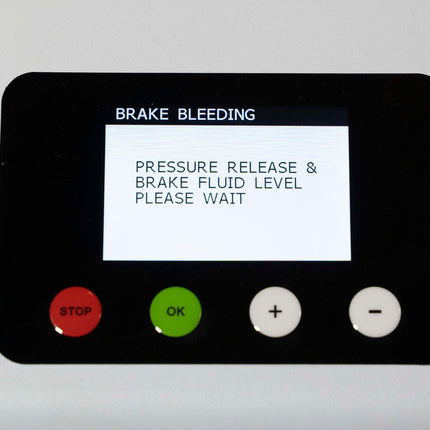 lcd colour screen and 4 button touch panel on brake pro brake bleeder
