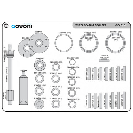 Wheel Bearing Tool Kit Technical Drawing