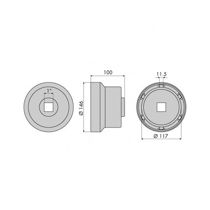 GO1326 - Hub Nut Socket - TGA/MAN/Mercedes