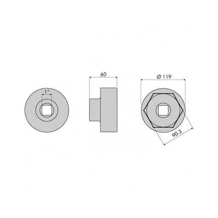 GO1350 - Hub Nut Socket - Iveco