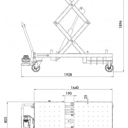 DIMENSION DIAGRAM OF 1500T TABLE