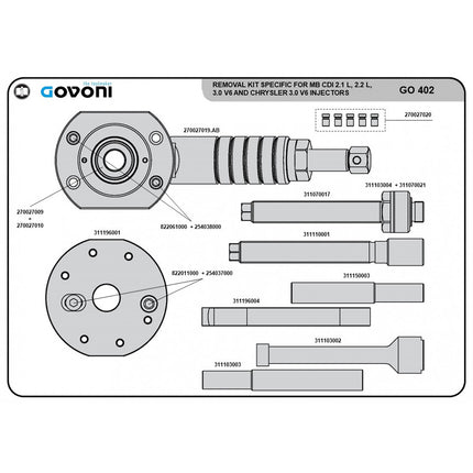 GO402 - Hydraulic Injector Extractor Kit - Mercedes