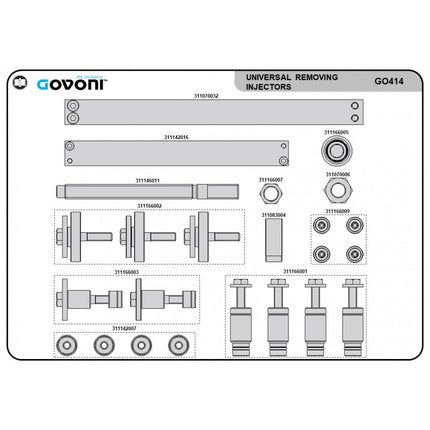 spares illustration for GO414 Injector kit