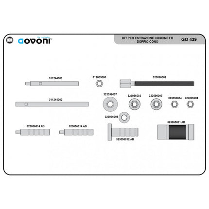GO439 - Double Cone Bearing Removal Kit