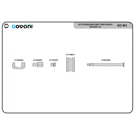 GO561 - Injector Removal Kit - Bosch Ducato Diesel Engine 3.0