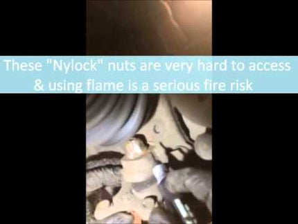 video of micro die grinder releasing a supsension nut on an Audi 3