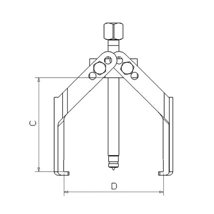 technical drawing of speedline1641 & 1642 with legs configured in open set up