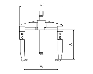 Diagram of external pulling for dimensions table 
