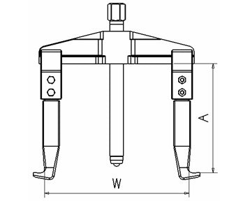 Diagram of internal pulling for dimensions table 