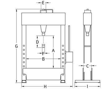 53411000 - Hydraulic Workshop Press 100 Tonne Hand/Foot Operated